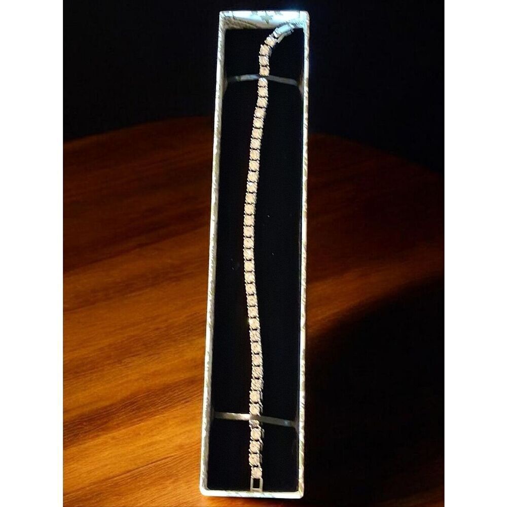 Tennis Bracelet Stainless Steel 7.5" With CZ New In Box